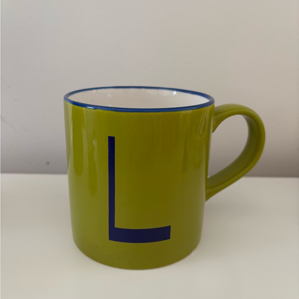 Green Ceramic Mug with Blue Rim - Picture 2 of 4